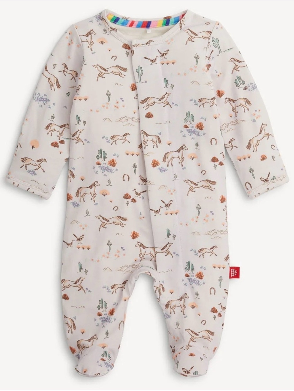 New Magnetic Me Footie Baby Horses Born to Run Sleeper Gift Birthday Easy